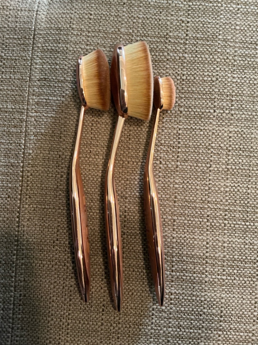 By Artis Rose Gold Oval Makeup Brush Set - 3 Piece